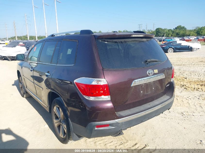 2012 Toyota Highlander Limited V6 VIN: 5TDDK3EH2CS164752 Lot: 39194639