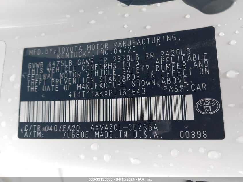 2023 TOYOTA CAMRY SE NIGHT SHADE/SE - 4T1T11AKXPU161843