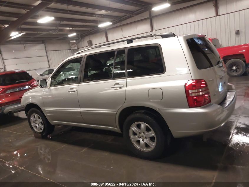 2003 Toyota Highlander V6 VIN: JTEGF21AX30110117 Lot: 39195622