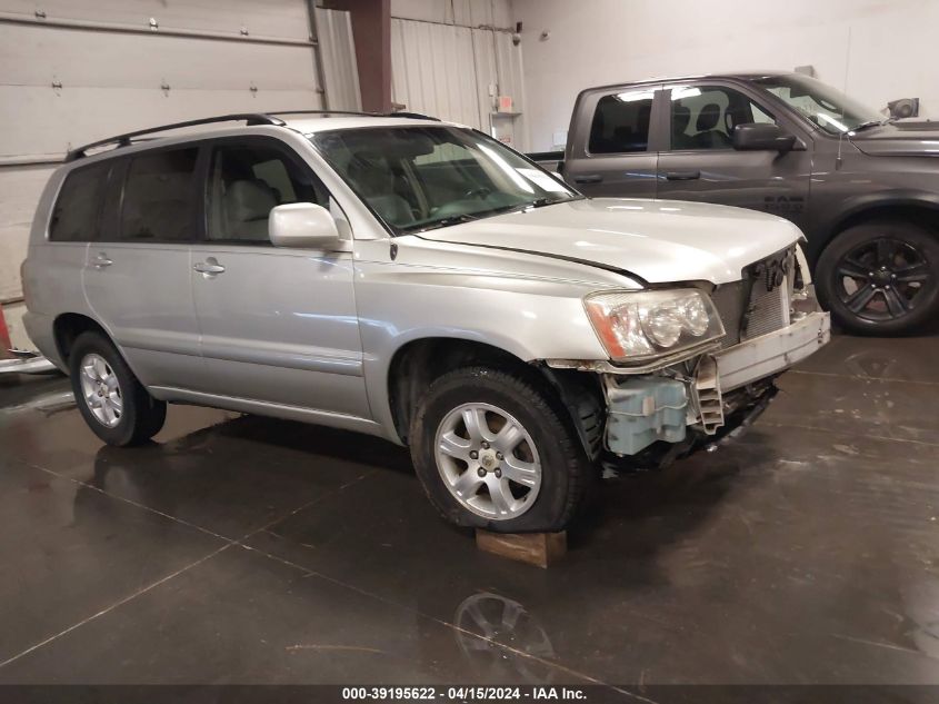 2003 Toyota Highlander V6 VIN: JTEGF21AX30110117 Lot: 39195622