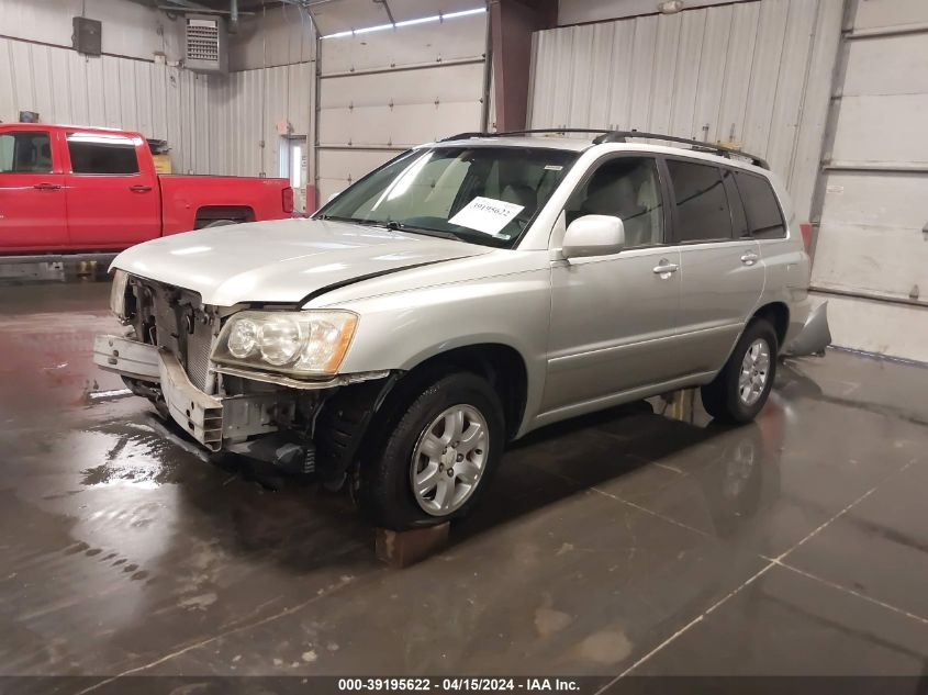 2003 Toyota Highlander V6 VIN: JTEGF21AX30110117 Lot: 39195622