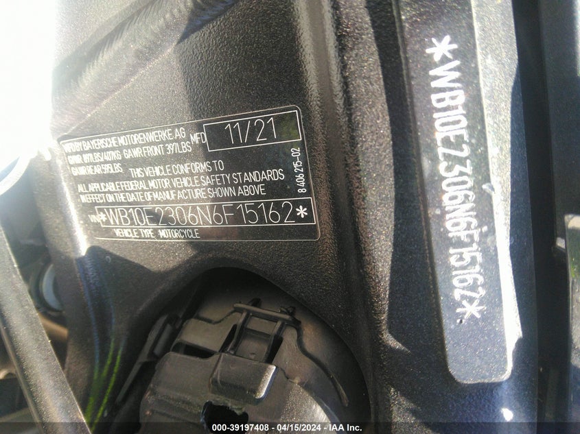 2022 BMW S 1000 RR - WB10E2306N6F15162