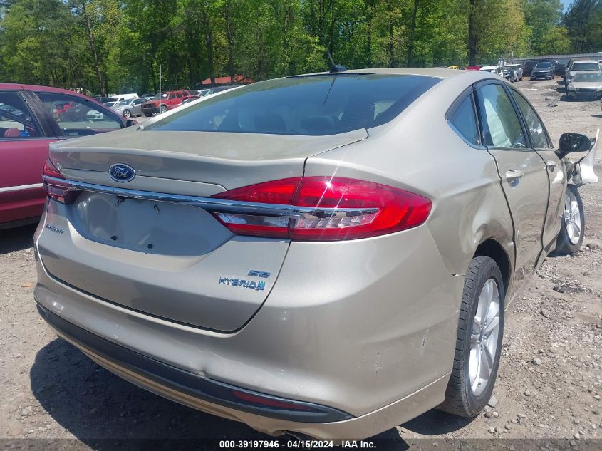 2018 Ford Fusion Hybrid Se VIN: 3FA6P0LU6JR169631 Lot: 39197946