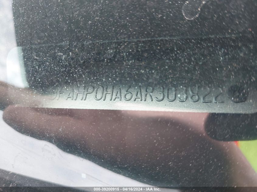 2010 Ford Fusion Se VIN: 3FAHP0HA6AR303822 Lot: 39200915