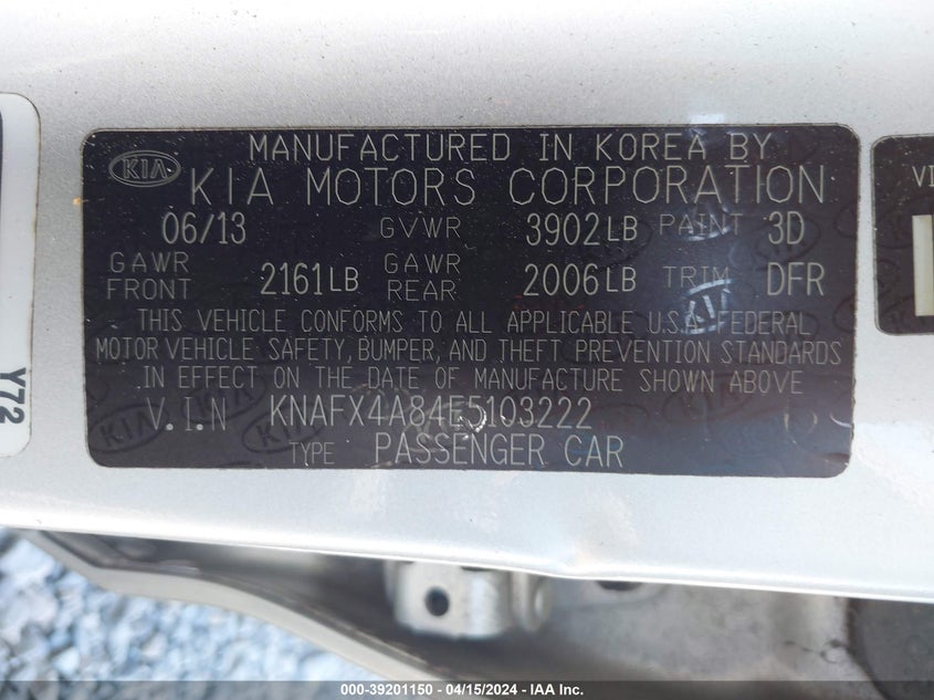 2014 KIA FORTE EX - KNAFX4A84E5103222
