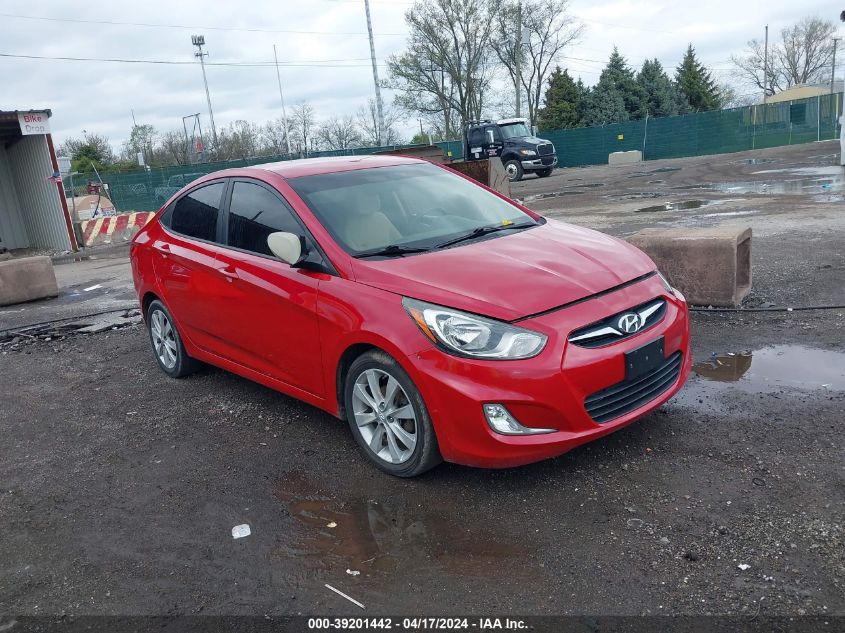 2012 Hyundai Accent Gls VIN: KMHCU4AEXCU147888 Lot: 39201442