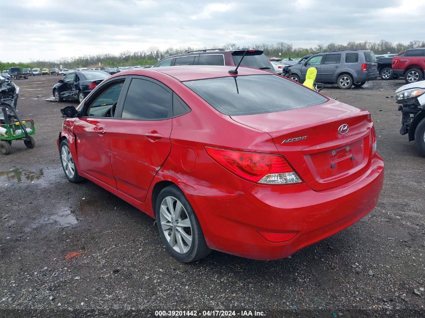 2012 Hyundai Accent Gls VIN: KMHCU4AEXCU147888 Lot: 39201442