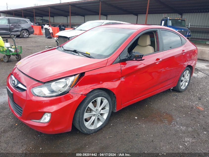 2012 Hyundai Accent Gls VIN: KMHCU4AEXCU147888 Lot: 39201442