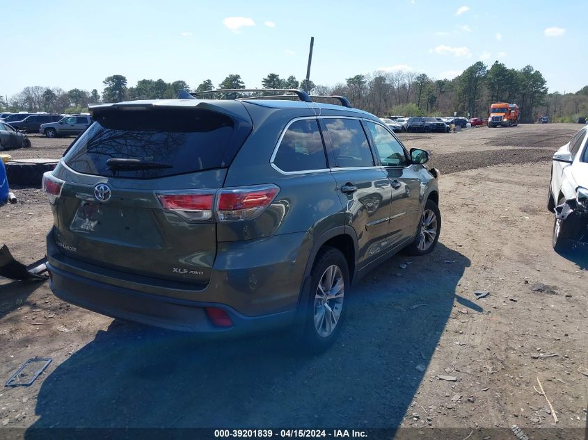 2015 Toyota Highlander Xle V6 VIN: 5TDJKRFH1FS168770 Lot: 39201839