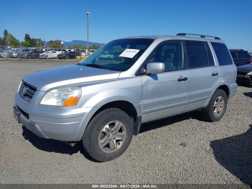 2005 Honda Pilot Ex-L VIN: 2HKYF18625H516502 Lot: 39202204