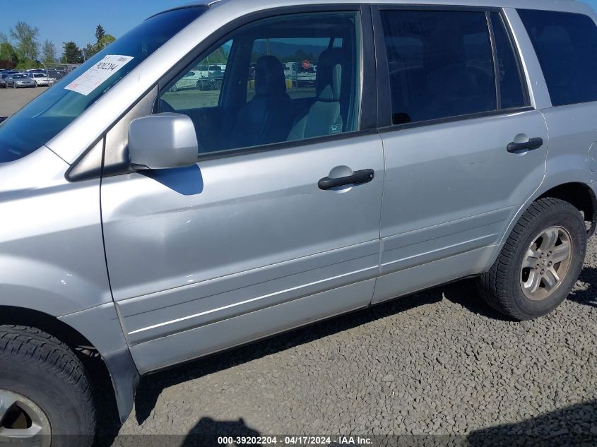2005 Honda Pilot Ex-L VIN: 2HKYF18625H516502 Lot: 39202204