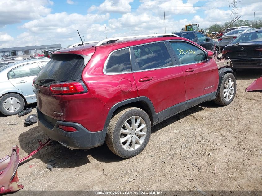 2016 Jeep Cherokee Limited VIN: 1C4PJMDSXGW123150 Lot: 39202651