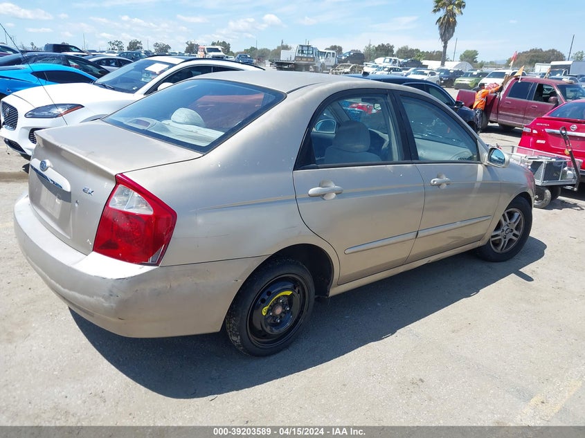 2004 Kia Spectra Ex/Lx VIN: KNAFE122245043860 Lot: 39203589