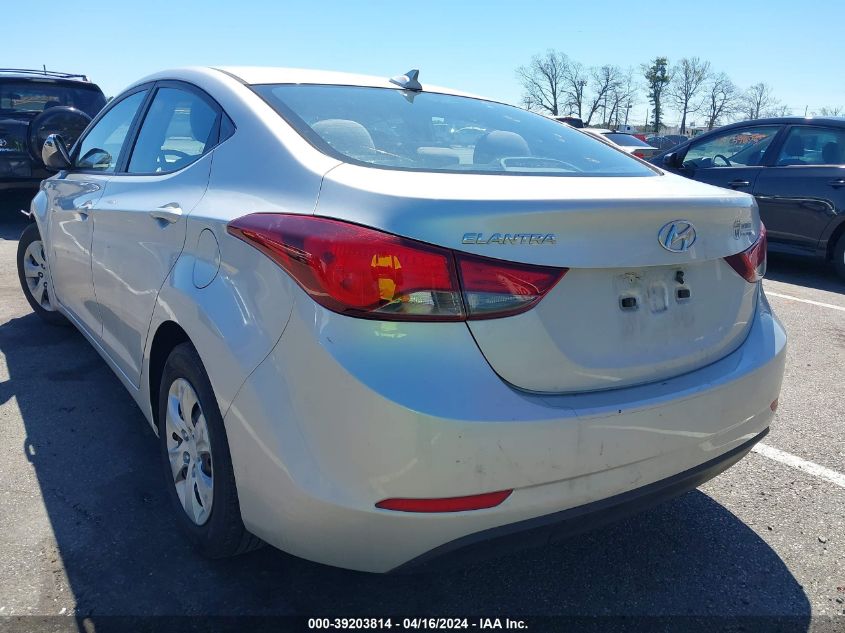 5NPDH4AE0GH765444 | 2016 HYUNDAI ELANTRA