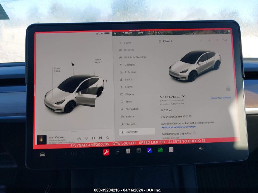 2021 TESLA MODEL Y - 5YJYGAEE4MF200735