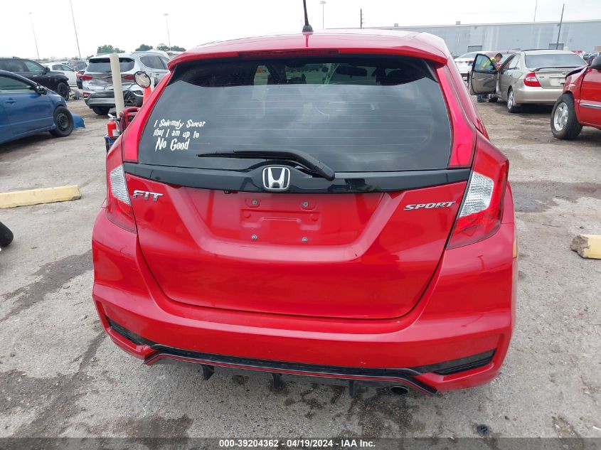 2019 Honda Fit Sport VIN: 3HGGK5H63KM722921 Lot: 39204362