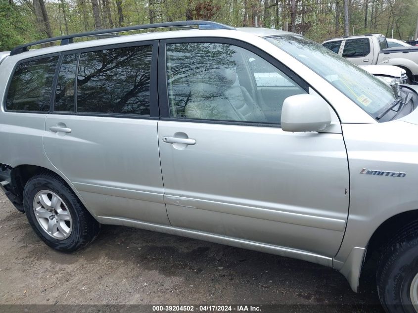 2003 Toyota Highlander Limited V6 VIN: JTEGF21A430114633 Lot: 39204502