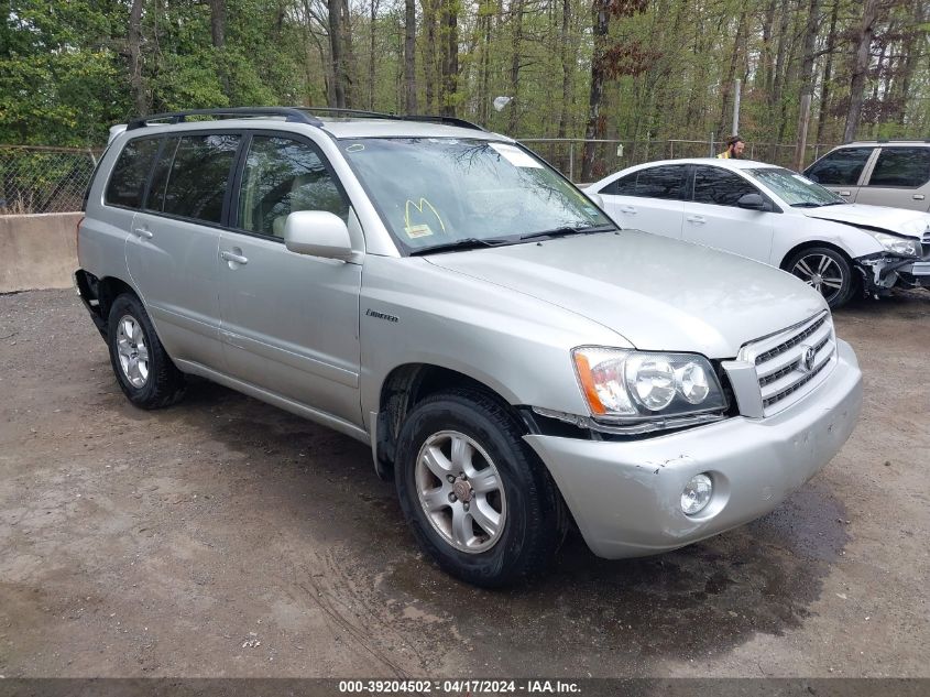 2003 Toyota Highlander Limited V6 VIN: JTEGF21A430114633 Lot: 39204502