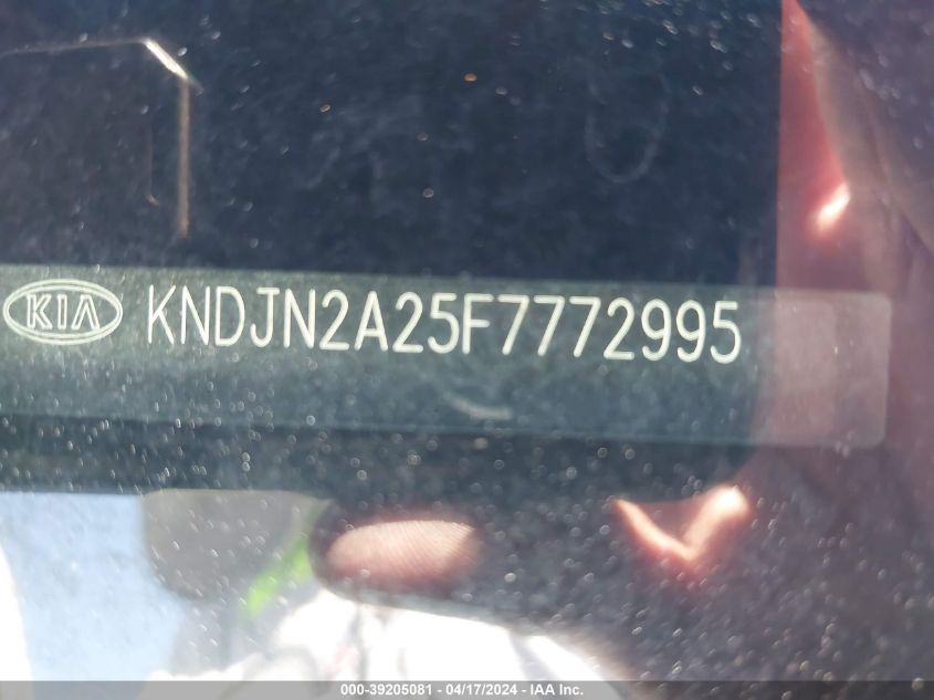 2015 Kia Soul VIN: KNDJN2A25F7772995 Lot: 39205081