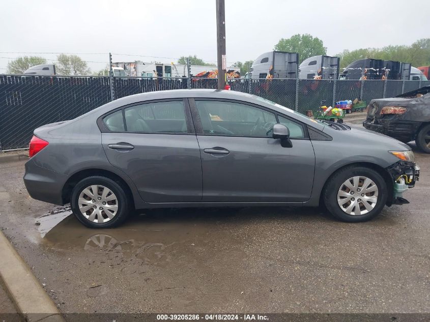 2012 Honda Civic Lx VIN: 19XFB2F55CE021456 Lot: 39205286