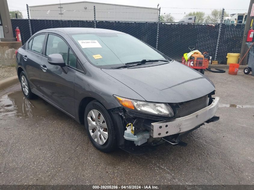 2012 Honda Civic Lx VIN: 19XFB2F55CE021456 Lot: 39205286