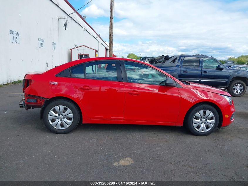 2015 Chevrolet Cruze Ls Auto VIN: 1G1PA5SG6F7261192 Lot: 39205290