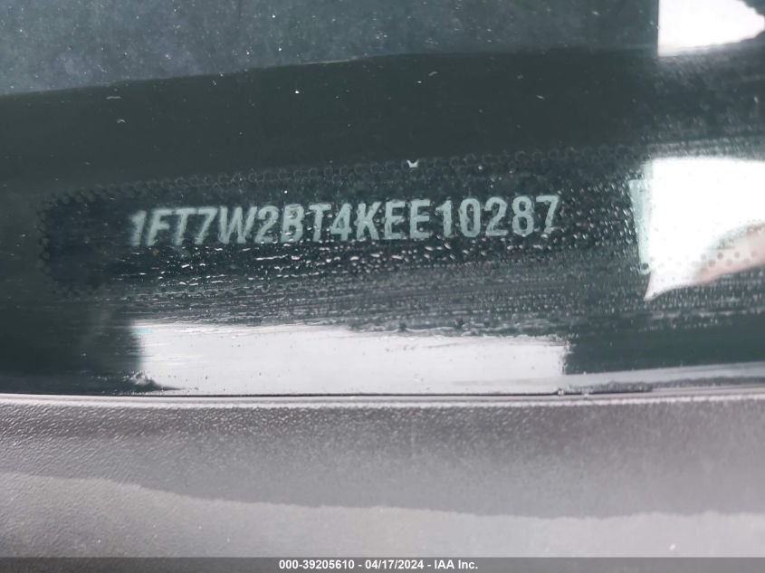 2019 Ford F-250 Xl VIN: 1FT7W2BT4KEE10287 Lot: 39205610