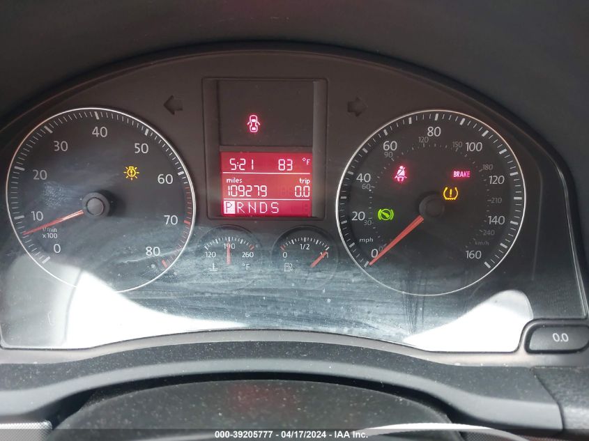 2009 Volkswagen Jetta Se VIN: 3VWRM71K29M175863 Lot: 39205777