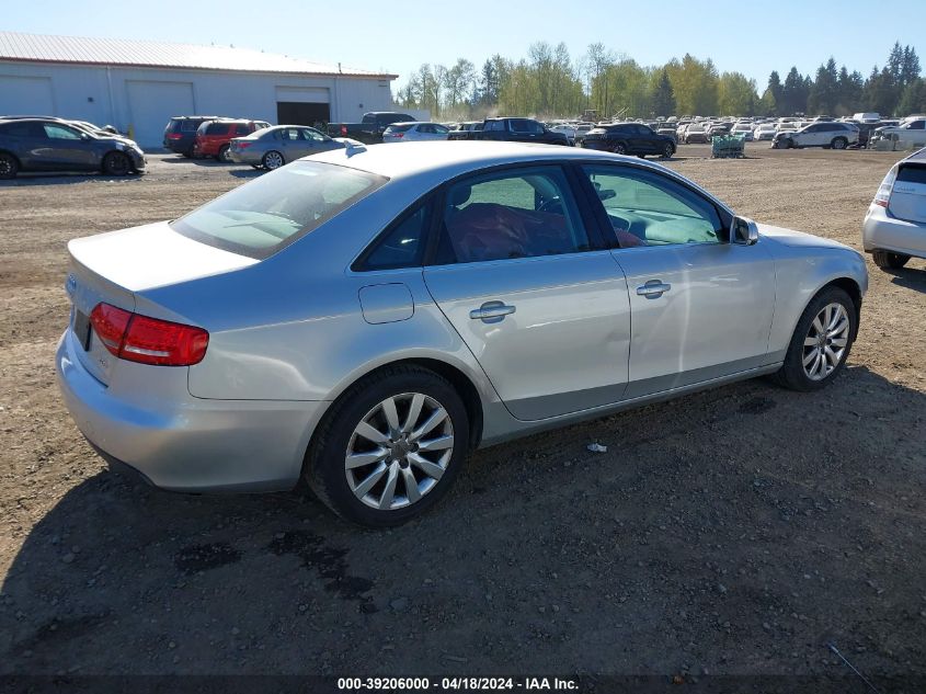 2010 Audi A4 2.0T Premium VIN: WAUEFAFL3AN058441 Lot: 39206000