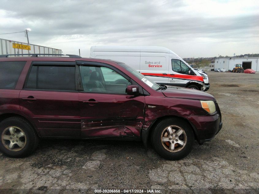 2007 Honda Pilot Ex-L VIN: 5FNYF18587B021195 Lot: 39206858