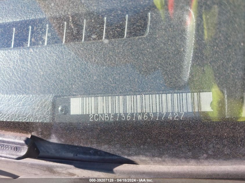 1998 Chevrolet Tracker VIN: 2CNBE1361W6917427 Lot: 39207128