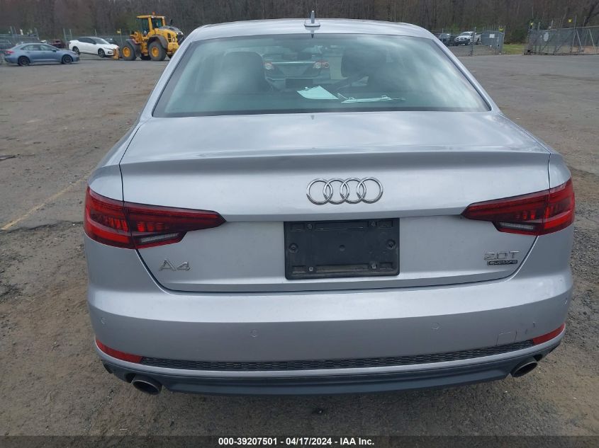 2018 Audi A4 2.0T Premium/2.0T Tech Premium VIN: WAUENAF43JA021814 Lot: 39207501