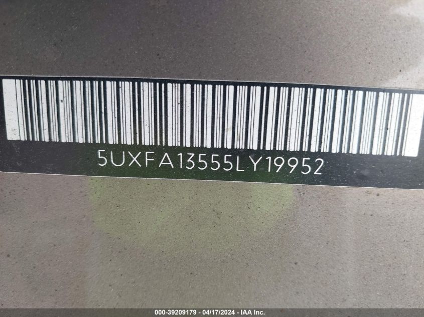 2005 BMW X5 3.0I VIN: 5UXFA13555LY19952 Lot: 39209179