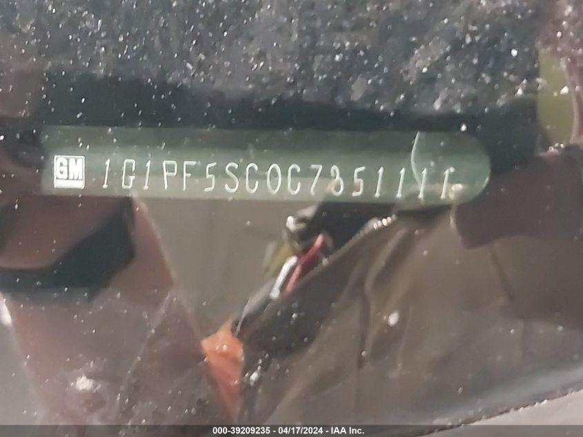 2012 Chevrolet Cruze 1Lt VIN: 1G1PF5SC0C7351111 Lot: 39209235