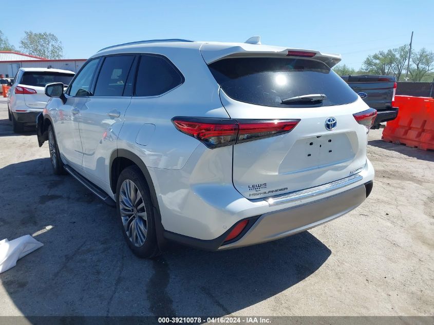 2022 Toyota Highlander Hybrid Platinum VIN: 5TDEBRCH4NS101522 Lot: 39210078