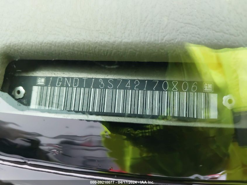 2004 Chevrolet Trailblazer Lt VIN: 1GNDT13S742170806 Lot: 39210077