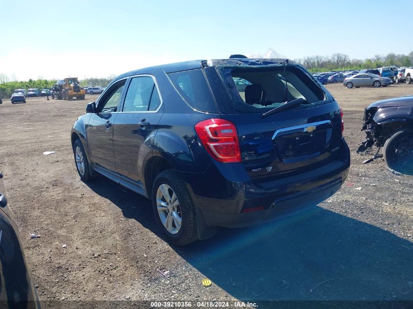 2016 Chevrolet Equinox Ls VIN: 2GNFLEEK3G6261110 Lot: 39210356