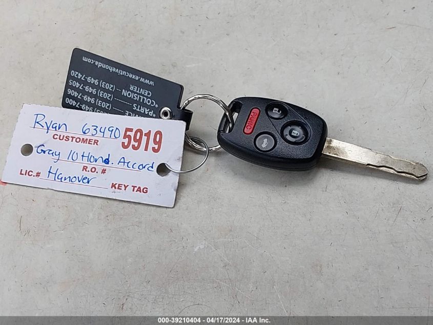 2010 Honda Accord 2.4 Ex VIN: 1HGCP2F72AA133056 Lot: 39210404