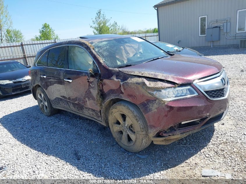 2016 Acura Mdx Acurawatch Plus Package VIN: 5FRYD4H2XGB023736 Lot: 39210510