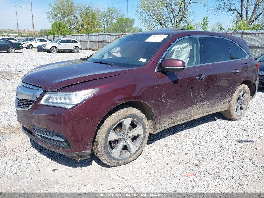 2016 Acura Mdx Acurawatch Plus Package VIN: 5FRYD4H2XGB023736 Lot: 39210510