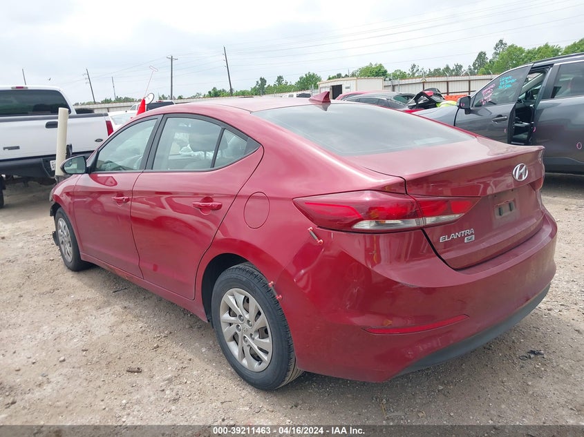 VIN KMHD74LFXHU099043 2017 HYUNDAI ELANTRA SE
