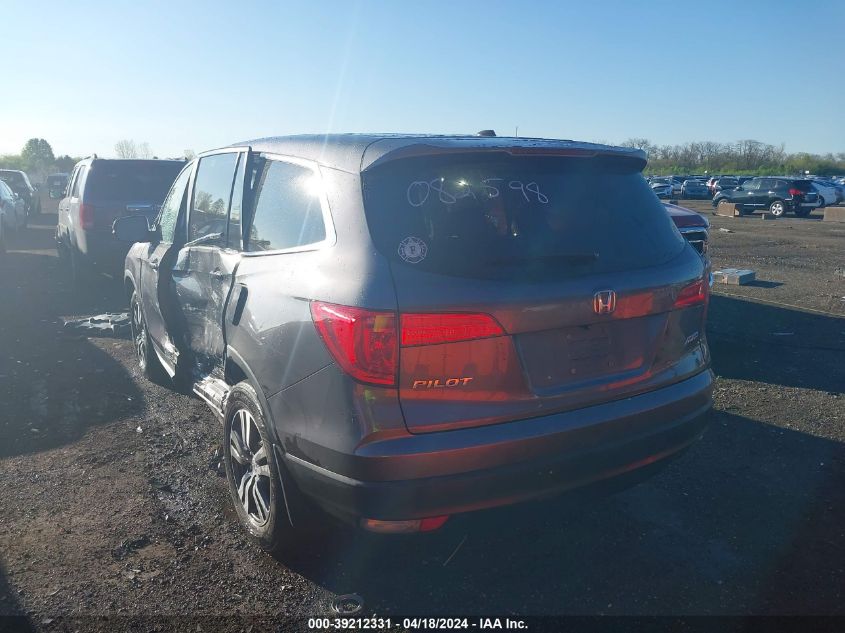 2017 Honda Pilot Ex-L VIN: 5FNYF6H57HB082598 Lot: 39212331