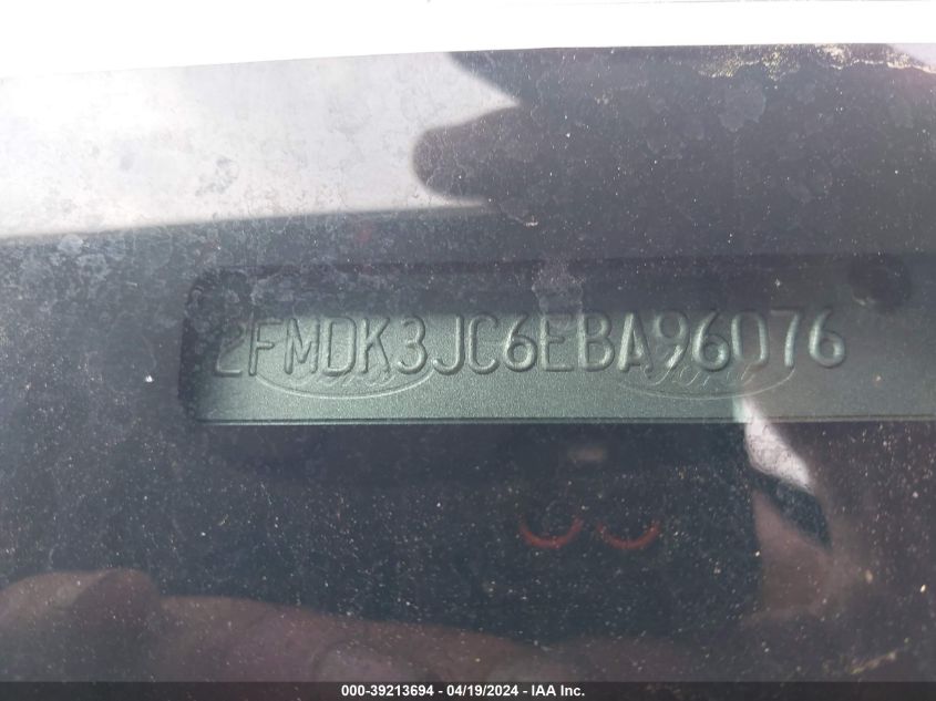 2014 Ford Edge Sel VIN: 2FMDK3JC6EBA96076 Lot: 39213694