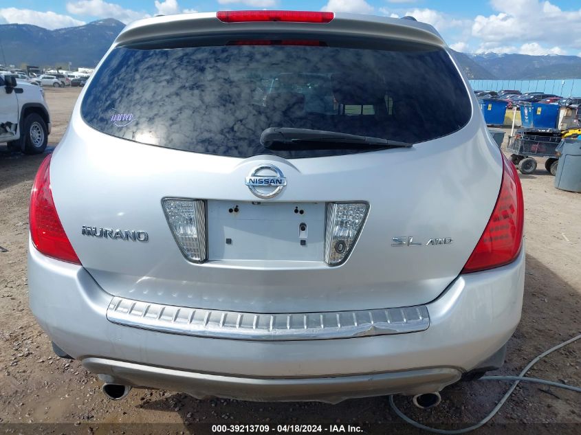 2007 Nissan Murano Sl VIN: JN8AZ08W57W647153 Lot: 39213709