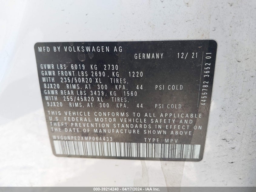 2021 VOLKSWAGEN ID.4 PRO S - WVGUNPE2XMP064433