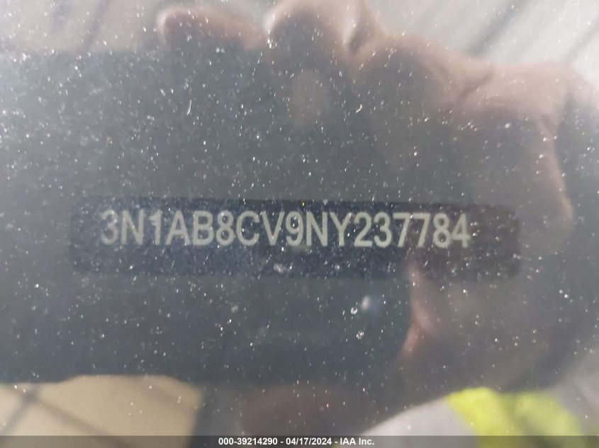 2022 Nissan Sentra Sv Xtronic Cvt VIN: 3N1AB8CV9NY237784 Lot: 39214290