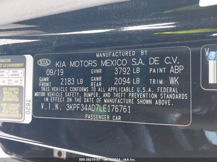 2020 KIA FORTE GT-LINE - 3KPF34AD7LE176761