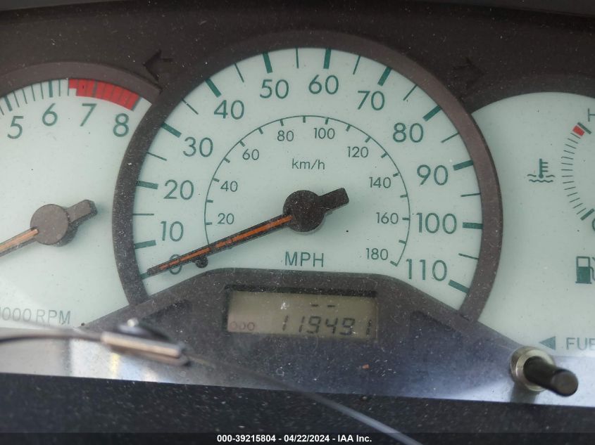 2004 Toyota Corolla Le VIN: 2T1BR38E44C303228 Lot: 39215804