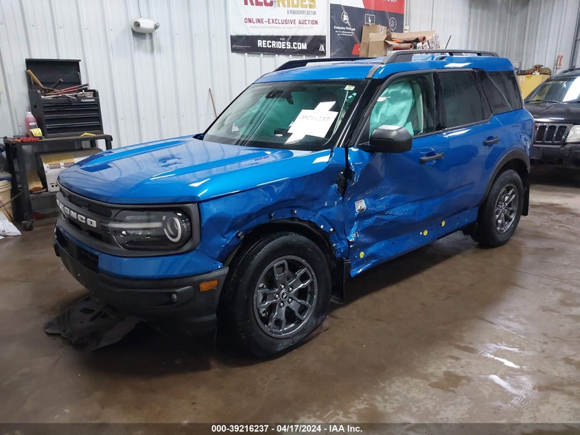 2022 Ford Bronco Sport Big Bend VIN: 3FMCR9B68NRD85609 Lot: 39216237