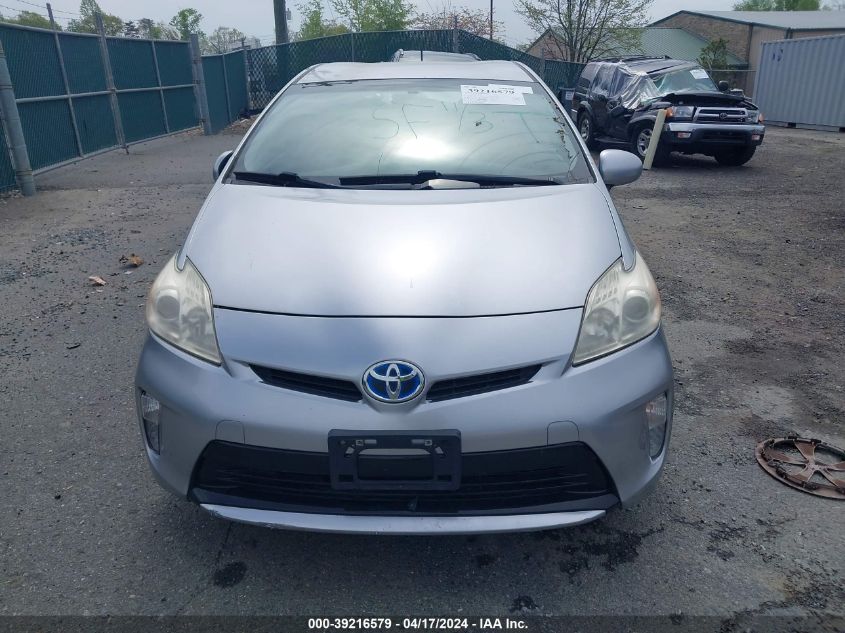 2012 Toyota Prius Two VIN: JTDKN3DU0C1511876 Lot: 39216579